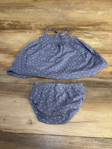 Carter's 2pc Sleeveless Dress & Bloomers Blue sz 9m