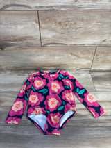 Just One You 1pc Floral Rash Guard Swimsuit Pink sz 2T