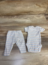 Just One You 2pc Striped Bodysuit & Bottoms Set White sz Preemie