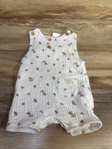 Rock a Bye Baby Boutique Gauze Henley Romper White sz 3-6m