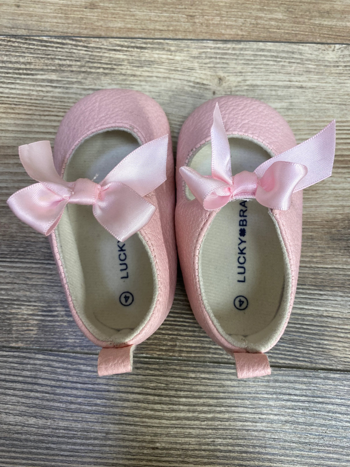 Lucky Brand Bow Mary Jane Crib Shoes Pink sz 4c