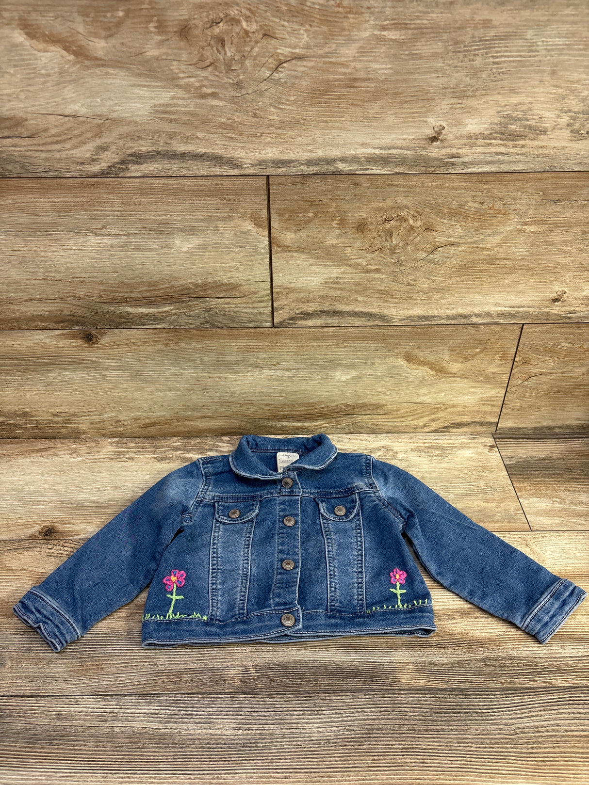 First Impressions Embroidered Denim Jacket Blue sz 24m