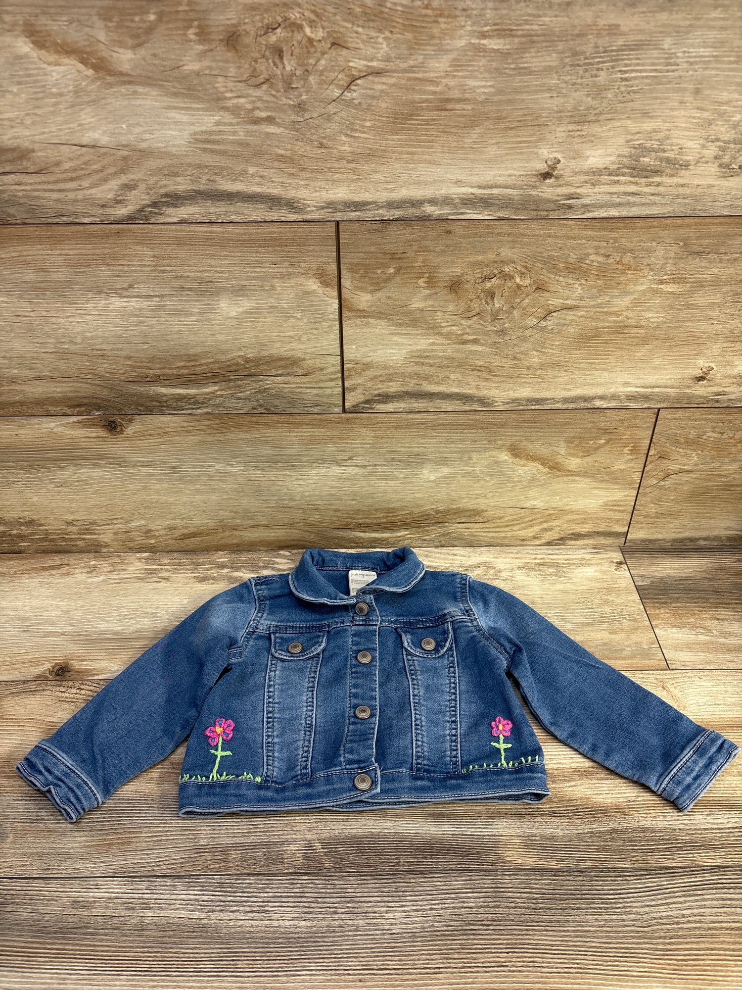 First Impressions Embroidered Denim Jacket Blue sz 24m