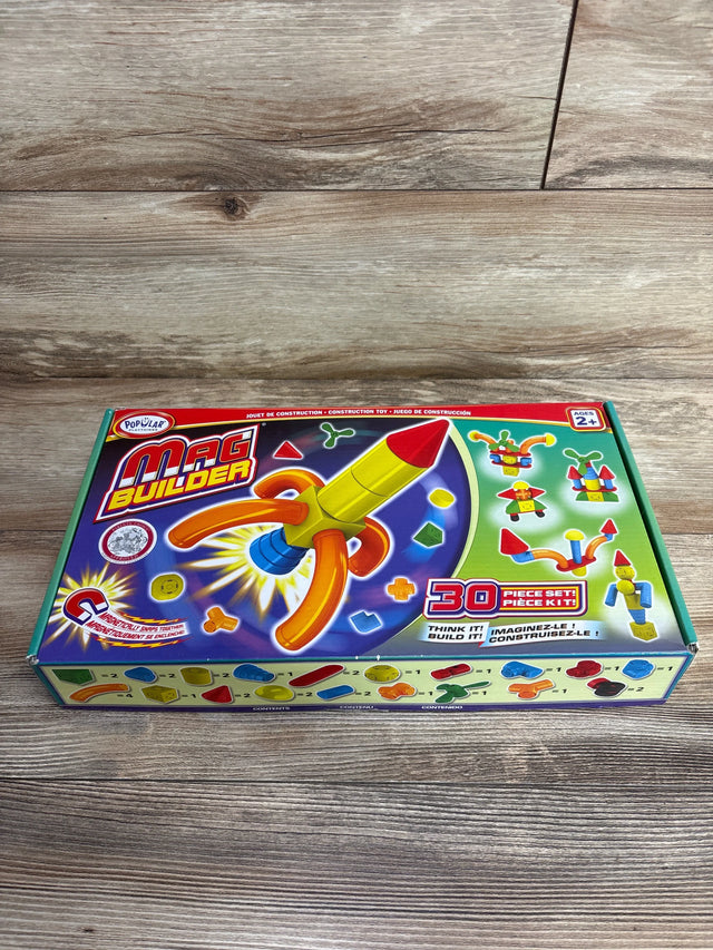 Mag Builder construction toy set box with colorful magnetic pieces for kids ages 2 and up