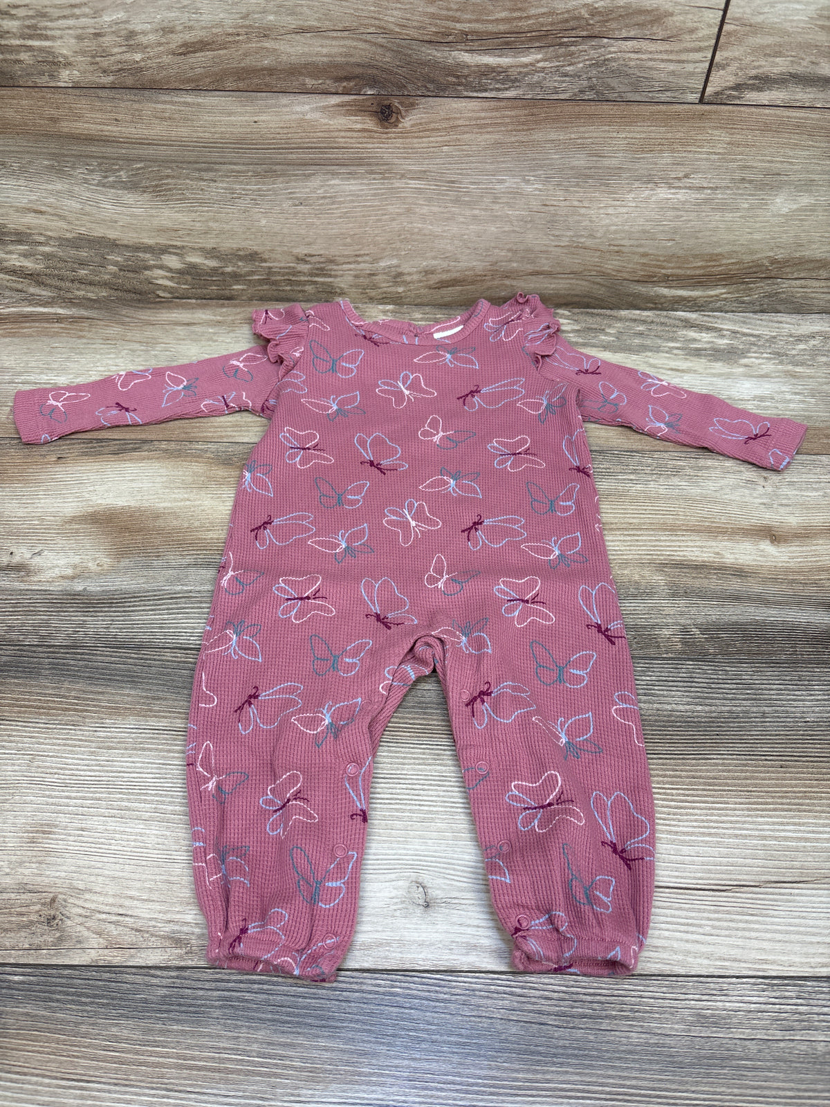 Okie Dokie Waffle Knit Coverall Pink sz 9m
