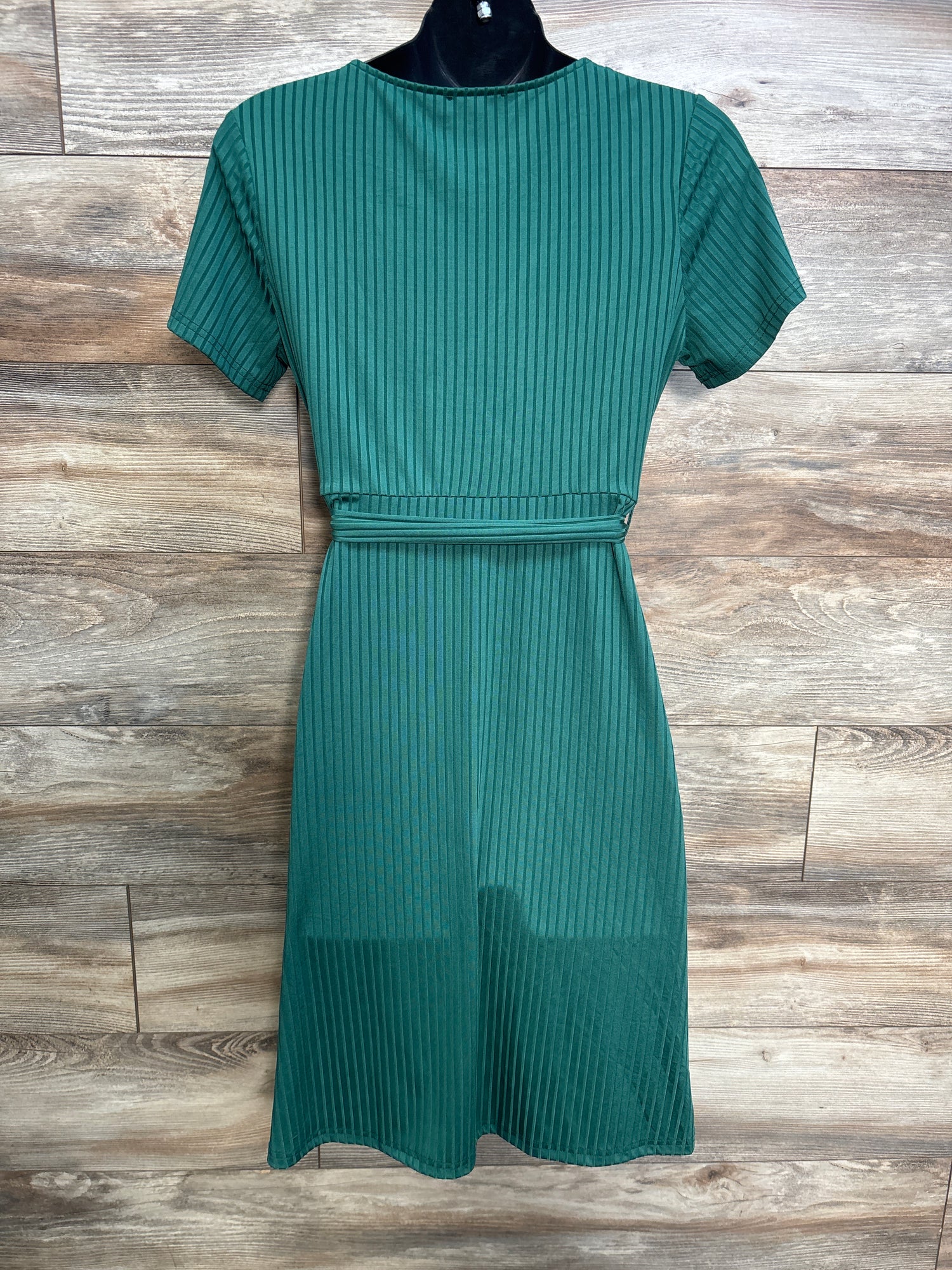 Ekouaer Maternity Waist-Tie Dress Green sz Medium