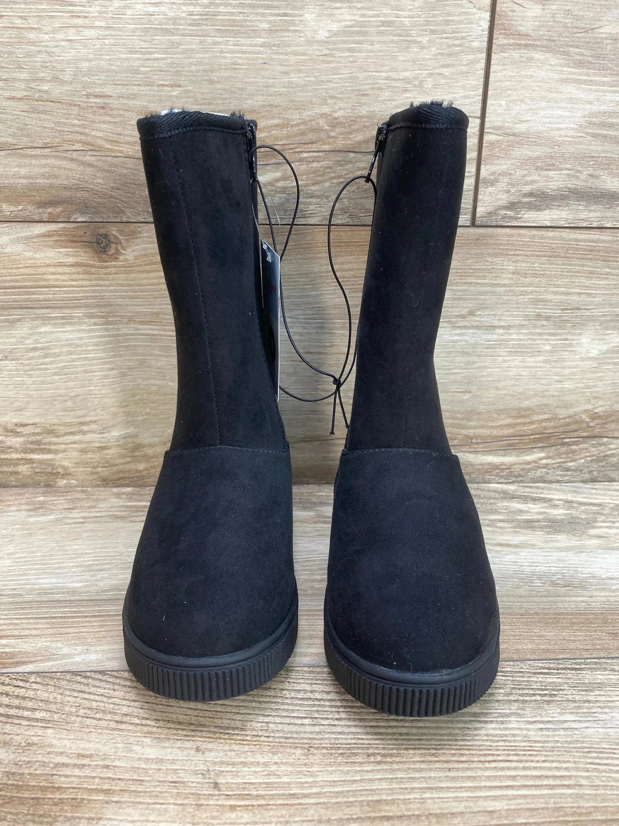 NEW Cat & Jack Natalia Tall Shearling Style Boots Black sz 13c