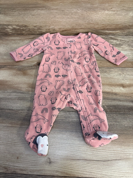 Simple Joys Animal Print Blanket Sleeper Pink sz 0-3m - Me n Mommy To Be