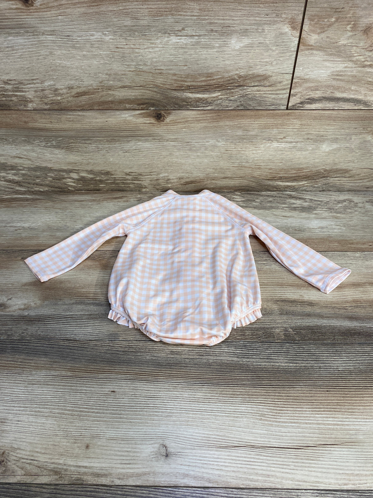 Janie and Jack 1pc Gingham Rashguard Swimsuit White sz 6-12m