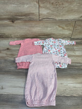 Gerber 3Pk Baby Girls Bear Gowns Pink sz Preemie