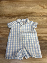 Petite Plume Twill Summer Romper in Light Blue Gingham sz 0-3m - Me n Mommy To Be