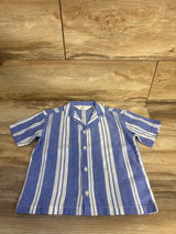 H&M Striped Button-Up Resort Shirt Blue sz 2T