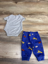 Carter's 2pc Dinosaur Pajama Set Grey sz 3m