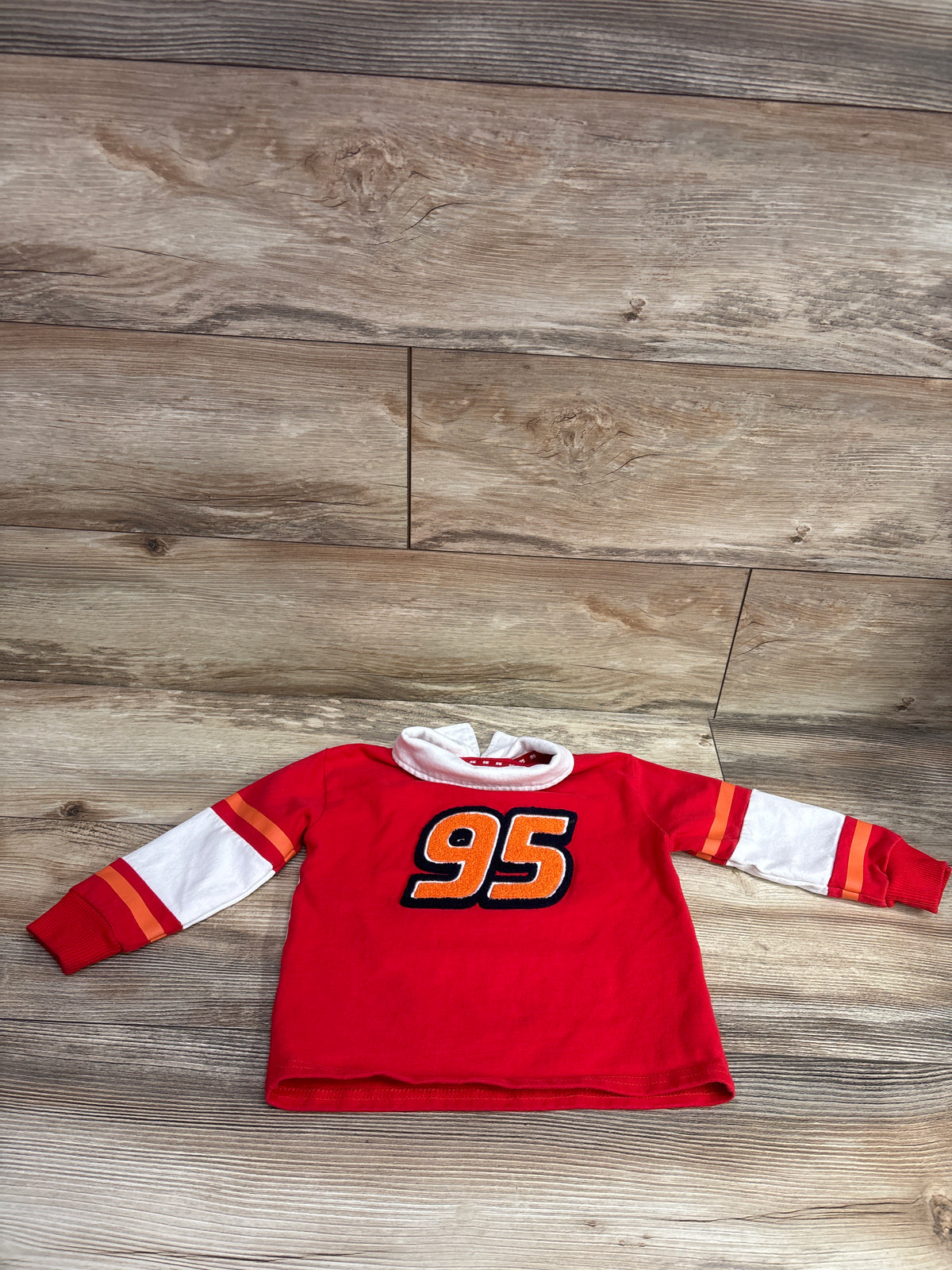 Disney Pixar Cars Long Sleeve Polo Shirt Red sz 2T