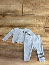 Disney Baby 2pc Mickey Mouse Button Up Shirt & Bottoms Set Light Blue sz 0-3m