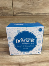 NEW Dr. Brown's Milestones Baby's 1st Straw Cup Coral/Olive 9oz 2pk