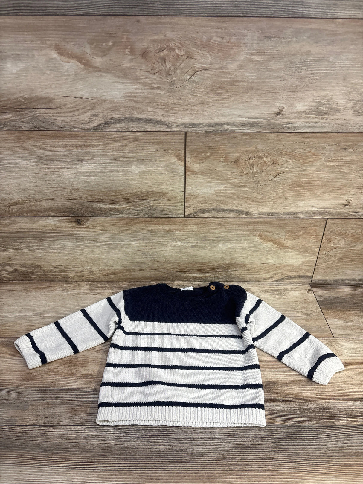 Fred & Flo Striped Knit Sweater White sz 12-18m