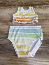 2pc Striped Swimsuit White sz 2T