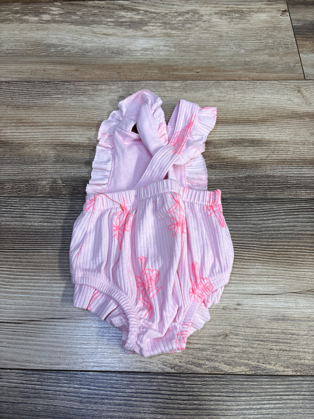 Cat & Jack Ribbed Bubble Romper Pink sz Newborn
