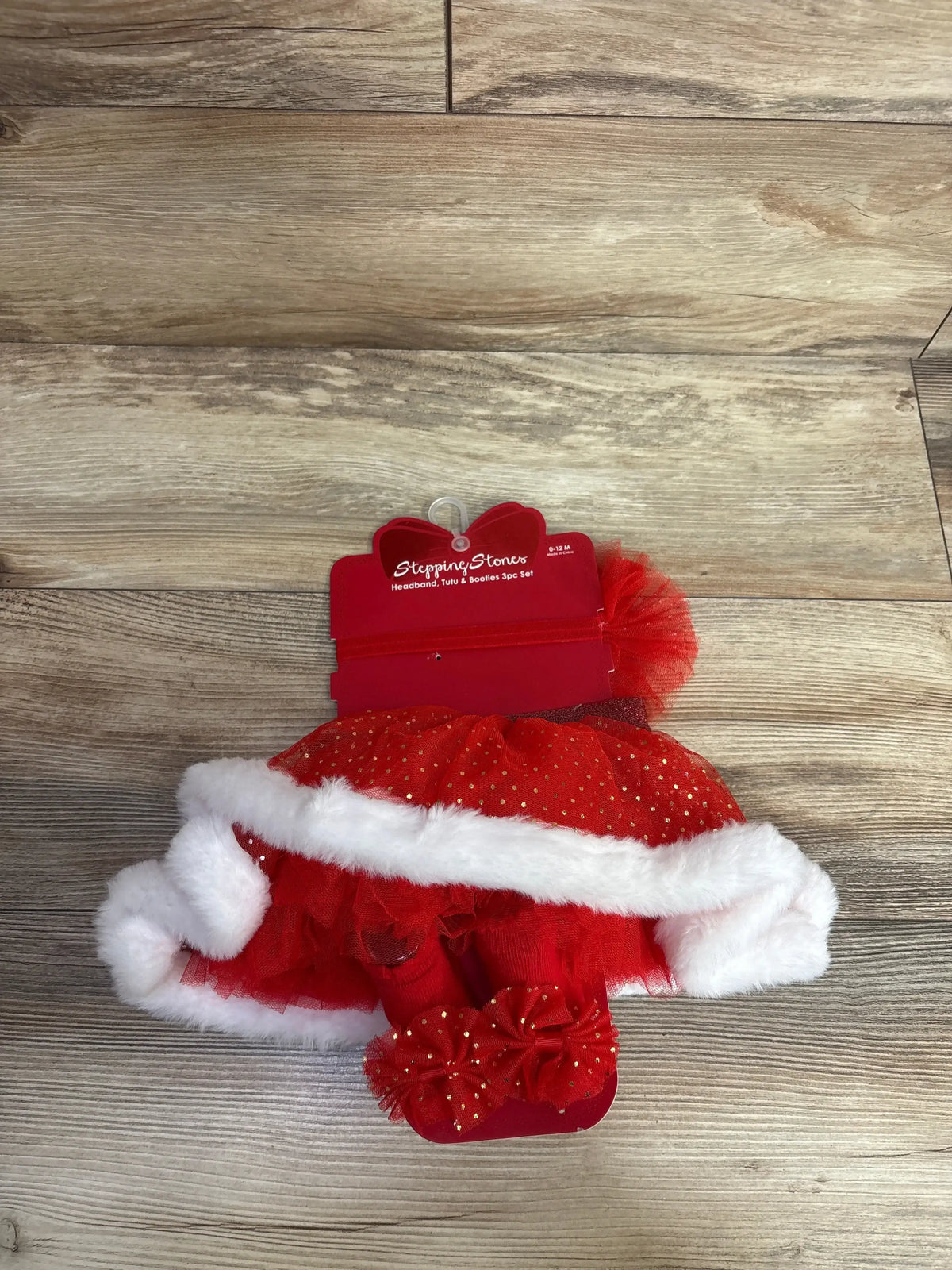 Red Santa baby outfit with tutu, headband & booties 3pc set for 0-12 months