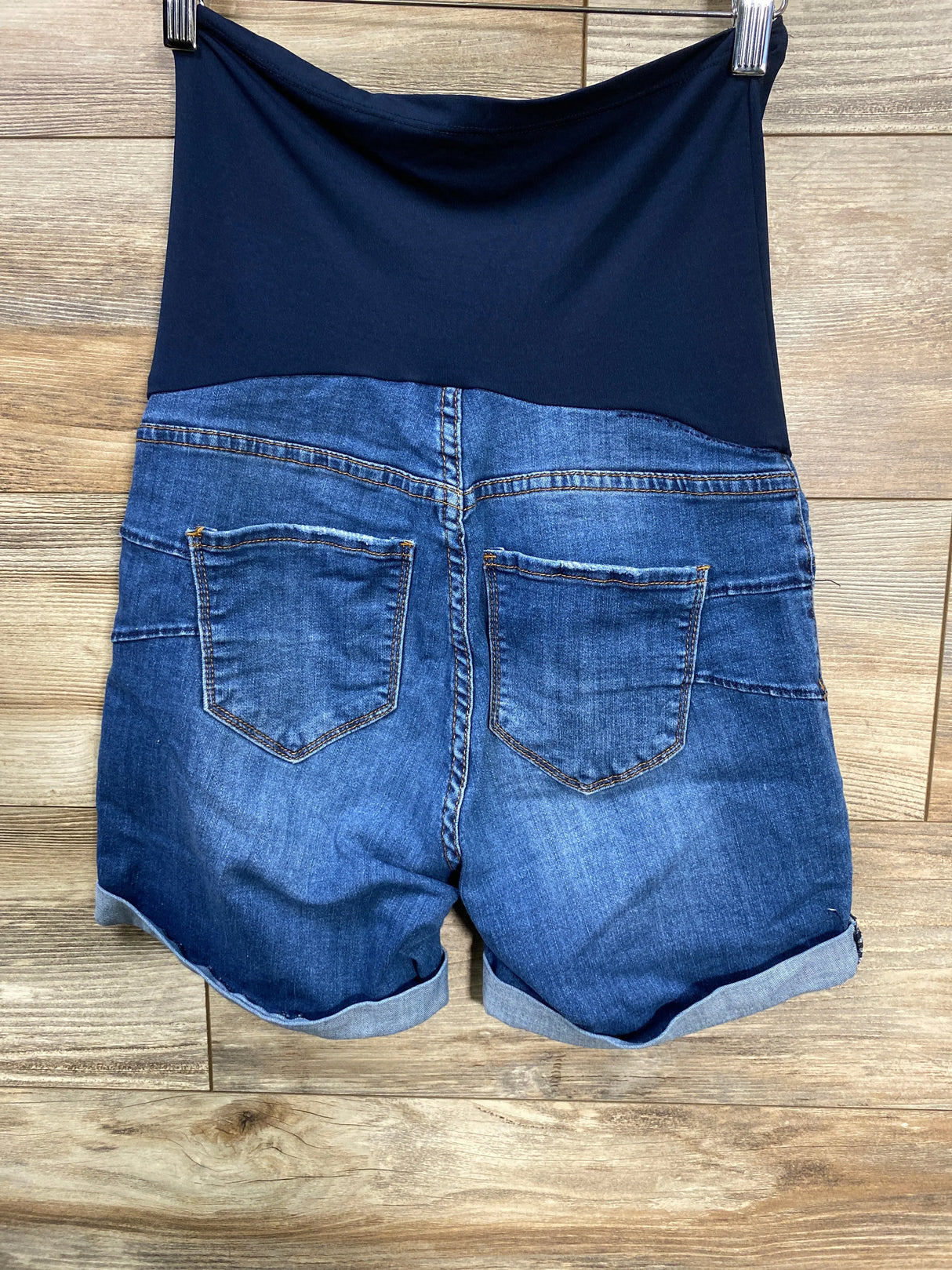 SONG Maternity Full Panel Denim Shorts Blue sz Small