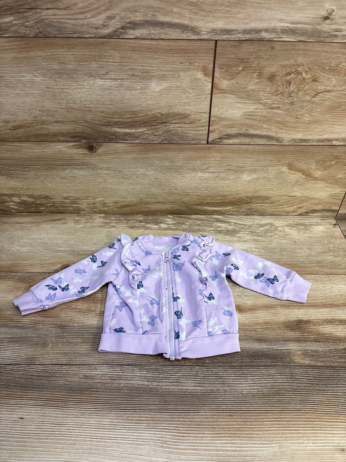 Children's Place Butterfly Zip Jacket Purple sz 6-9m
