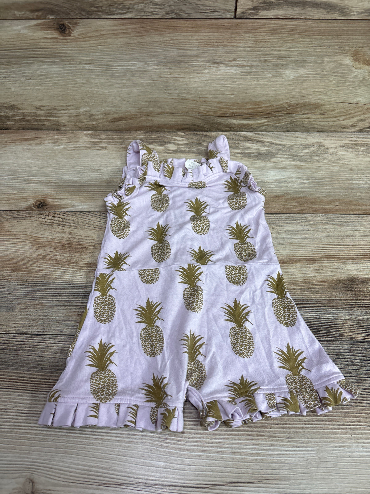 Kate Quinn Bamboo Sleeveless Pineapple Romper Pink sz 6-12m