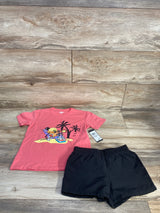 NEW LCKR 2pc Shirt & Shorts Pink/Black sz 4T