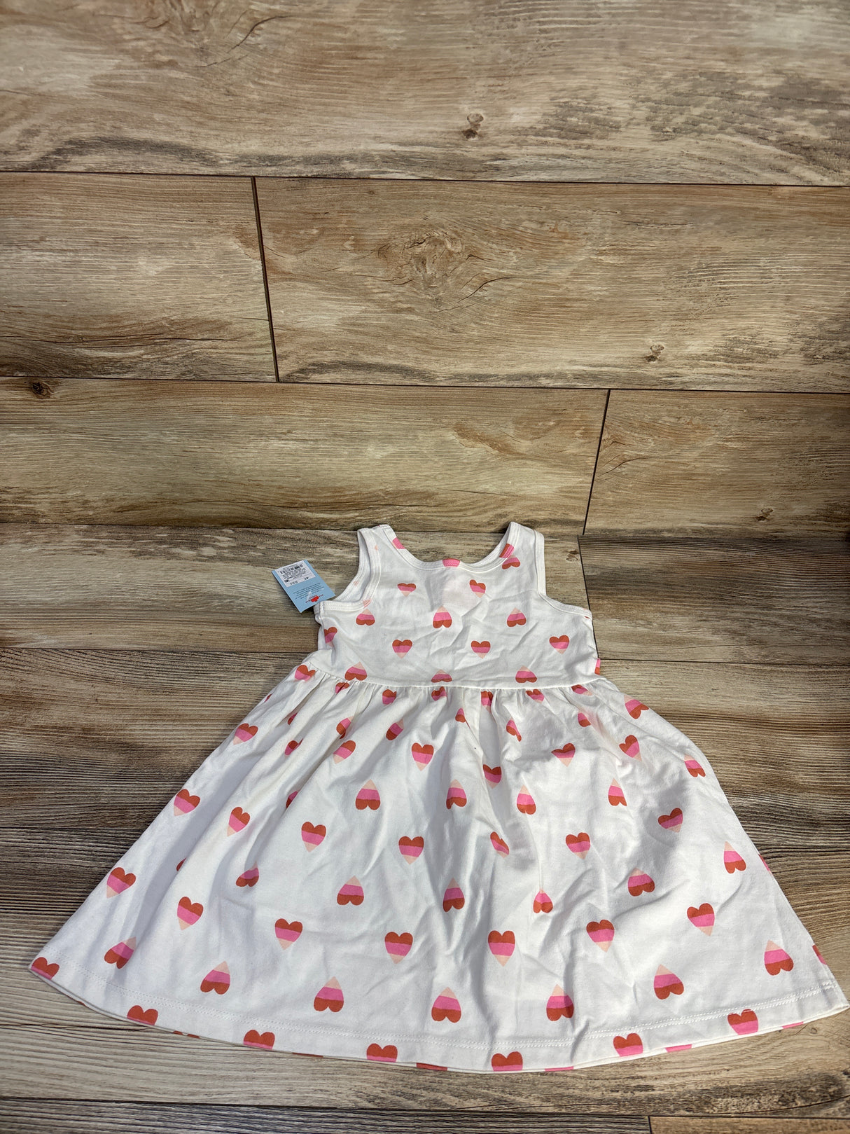 NEW Cat & Jack Hearts Tank Dress Cream sz 4T