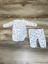 Just One You 2pc Floral Bodysuit & Pants White sz Newborn