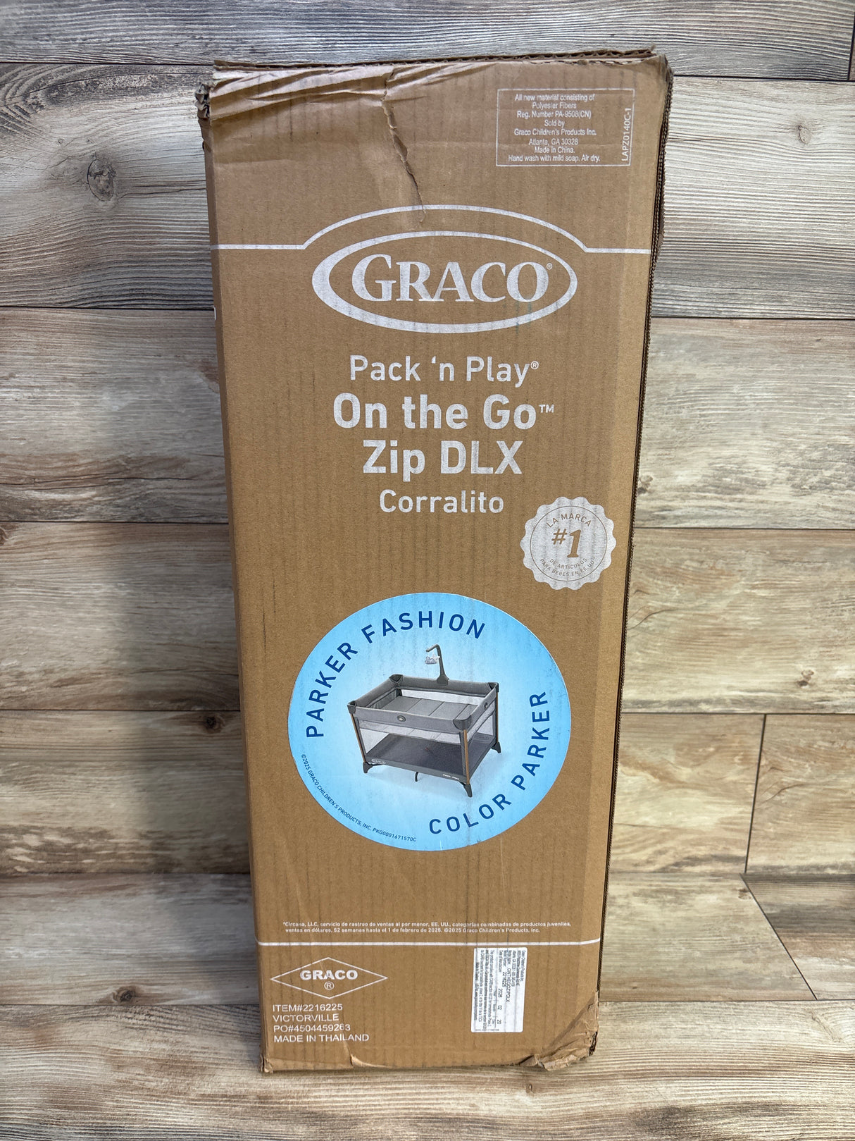 NEW Graco On the Go Zip DLX Travel Playard in Parker Gray