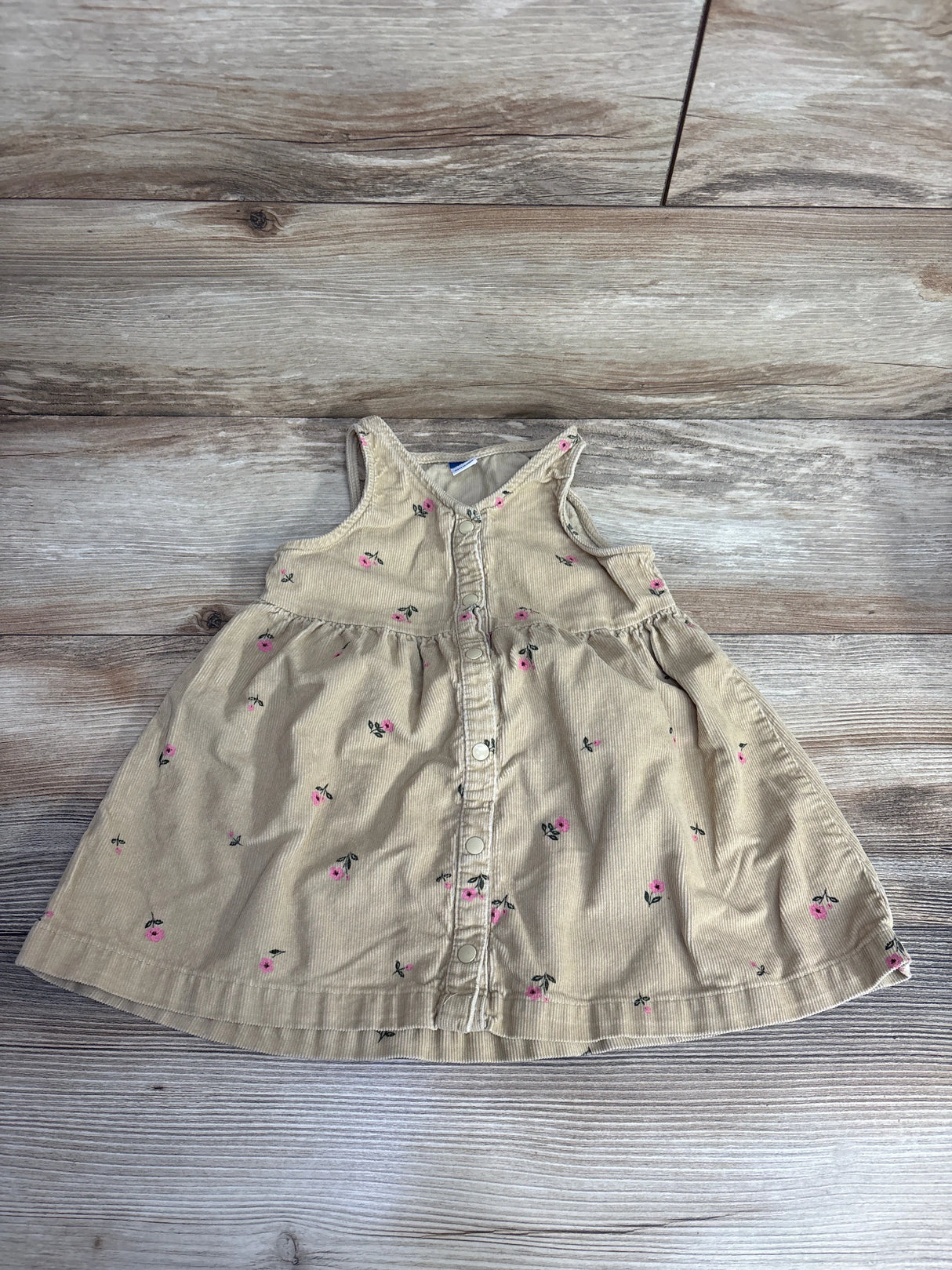 Old Navy Floral Cord Tank Dress Wheat sz 18-24m