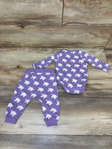 M + A by Monica + Andy 2pc Unicorn Bodysuit & Pants Set Purple sz 3-6m