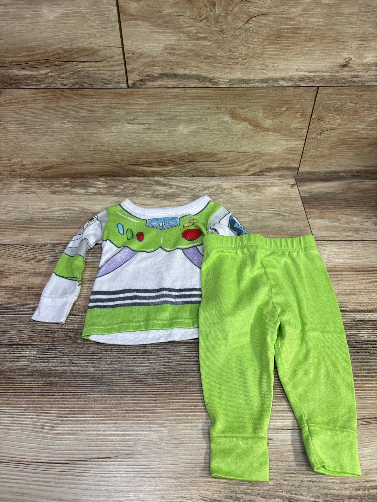 Disney Pixar Toy Story 2pc Buzz Lightyear Pajama Set White sz 12m