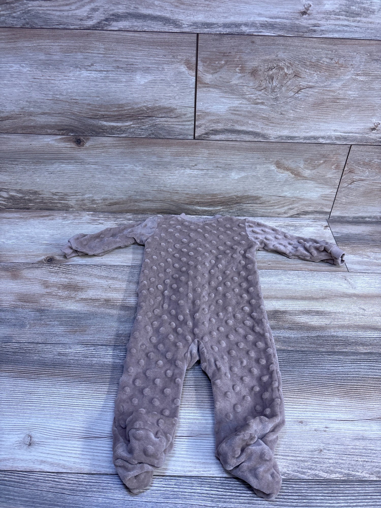 DreamGro Minky Dot Footie Sleeper Brown sz 3-6m