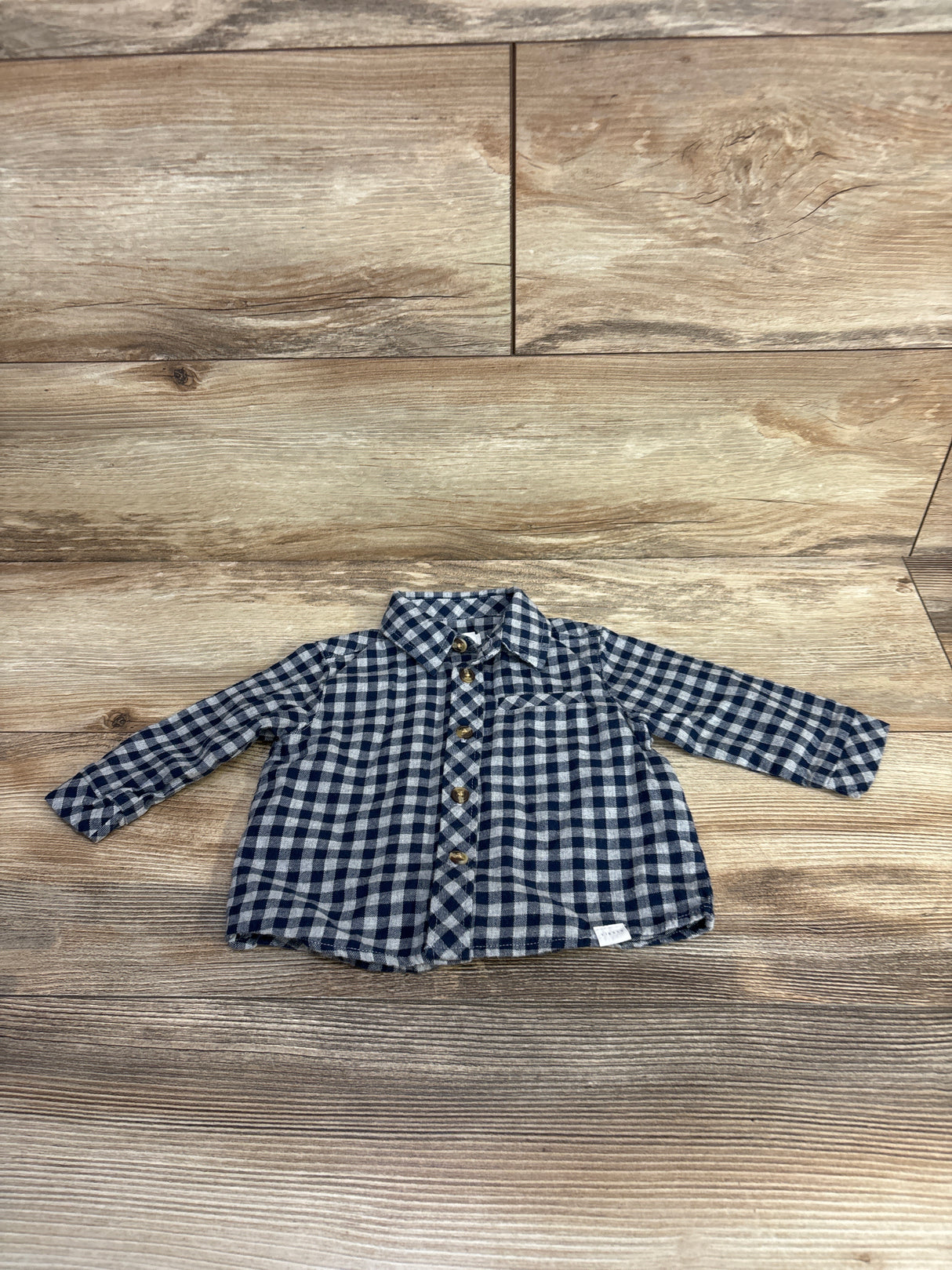 Firsts Long Sleeve Flannel Blue sz 6m
