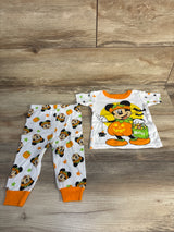 Disney Baby 2pc Mickey Mouse Halloween Pajama Set White sz 12m
