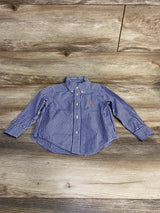 Ralph Lauren Striped Button Down Shirt Navy sz 3T