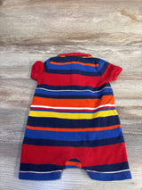 Ralph Lauren Striped Cotton Mesh Polo Shortie Romper Red sz 9m