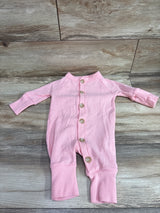 Fable & Ford Waffle Knit Button-Front Coverall Pink sz 6-12m