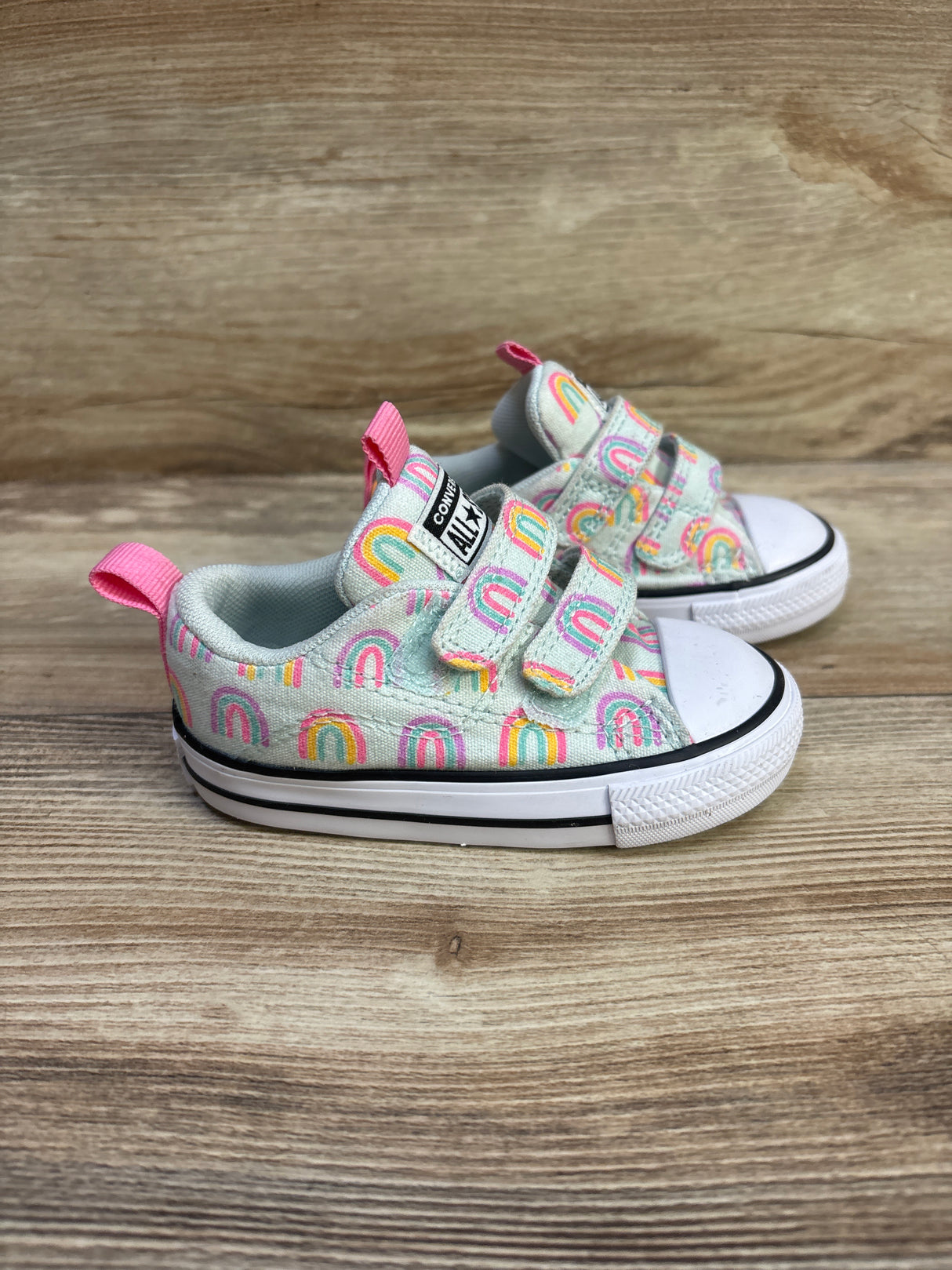 Converse Chuck Taylor All Star Easy-On Rainbows Sneakers Teal sz 5c