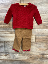 Carter's 2pc Cable Knit Sweater & Pants Red sz 12m