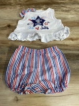 Goodlad 2pc My 1st 4th of July Top & Shorts Set White sz 12m