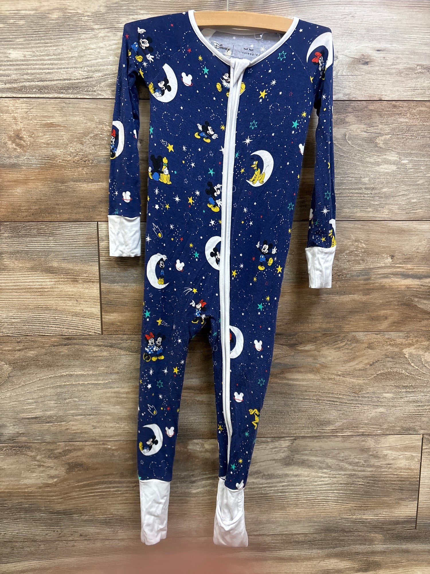 Little Sleepies x Disney Mickey Mouse Bamboo Convertible Sleeper Blue sz 2T
