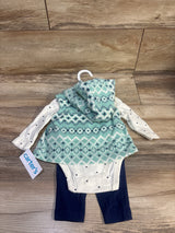NEW Carter's 3pc Vest Jacket, Bodysuit, & Pants Set Ivory sz 3m
