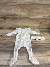 Rabbit + Bear Organic 2pc Ribbed Sleeper & Headband Beige sz 6-9m