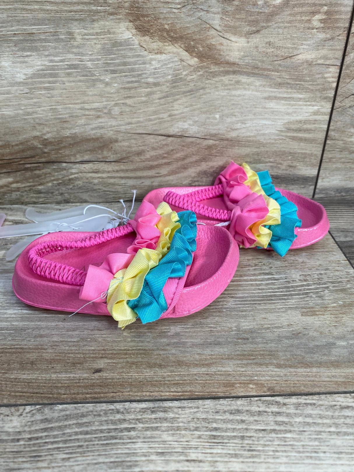 NEW Children's Place Ruffle Slides Pink sz 4c