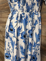NEW Pinup Fashion Maternity Floral Smocked Maxi Dress White sz Small/Medium
