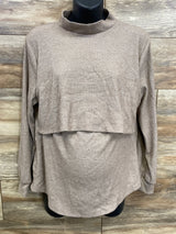 Old Navy Maternity Mock Neck Double Layer Nursing T-Shirt Tan sz Large