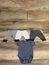 Kiddiezoom 4pc Bodysuit & Pants Set Navy sz 3m